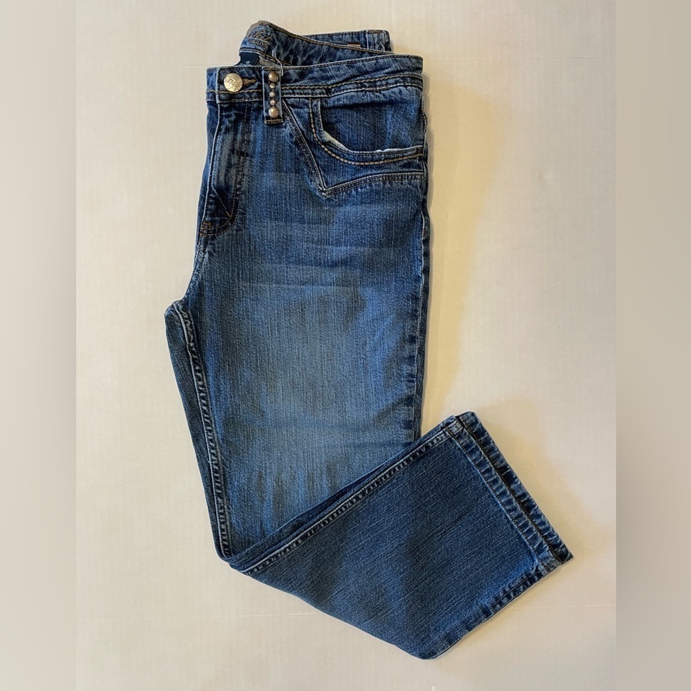 Kikit Jeans Denim Capri Button Closure Pickets Size 10